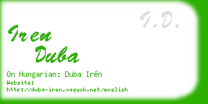 iren duba business card